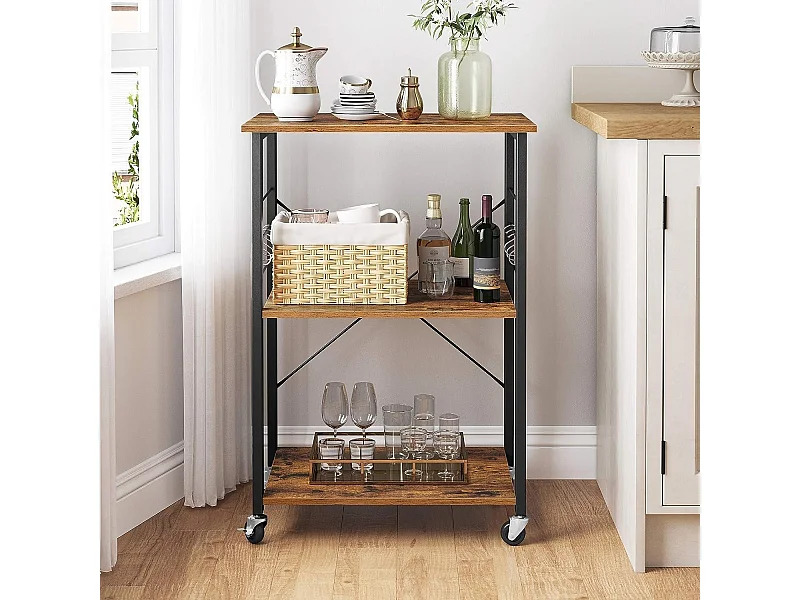 Bobbel Home - Keukenplank op wieltjes - Serveerwagen met 3 planken