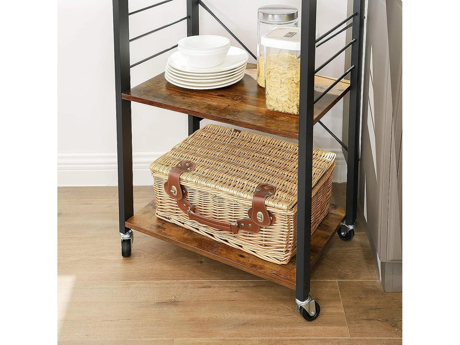 Bobbel Home - Keukenplank op wieltjes - Serveerwagen met 3 planken