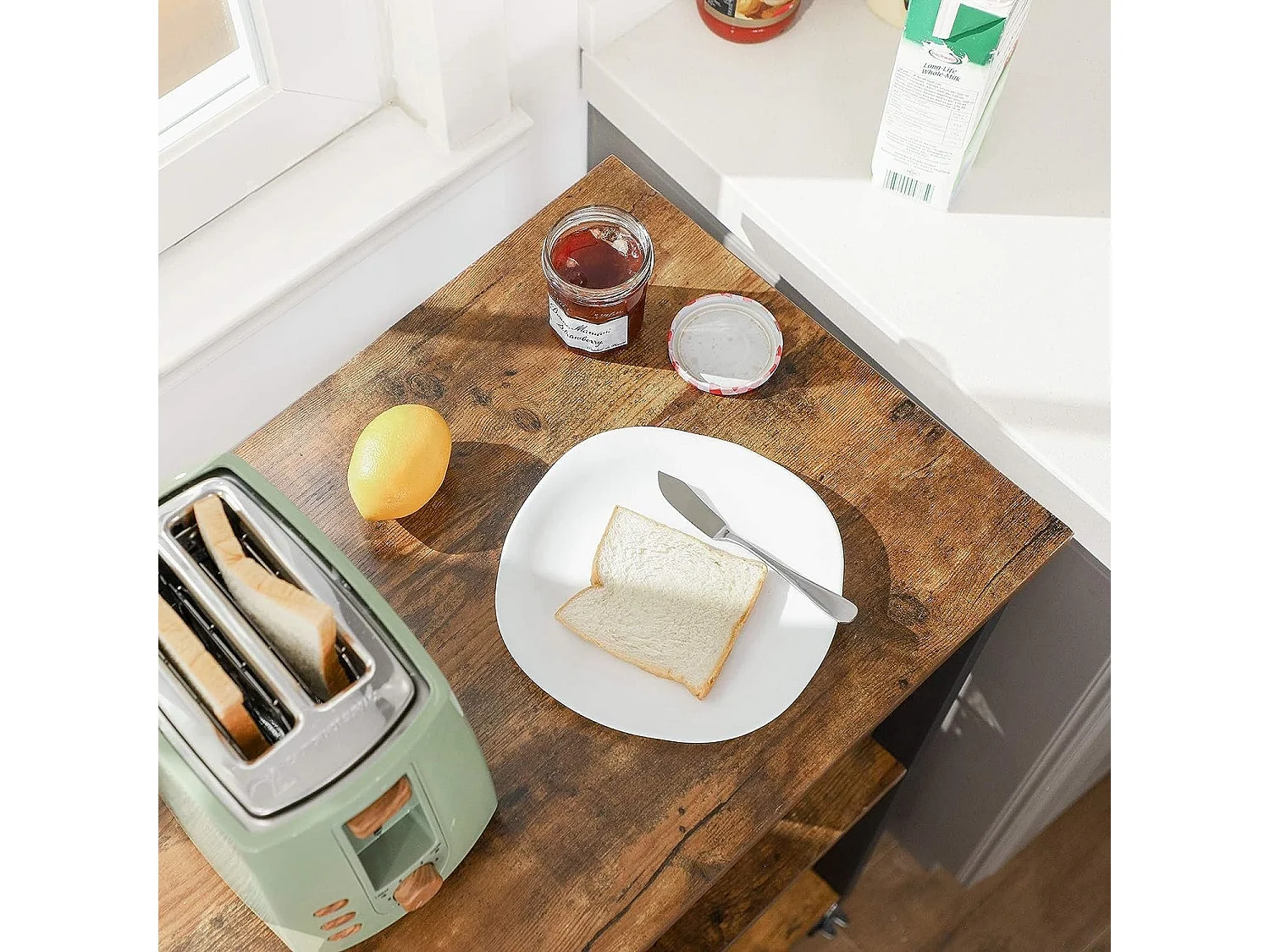 Bobbel Home - Keukenplank op wieltjes - Serveerwagen met 3 planken