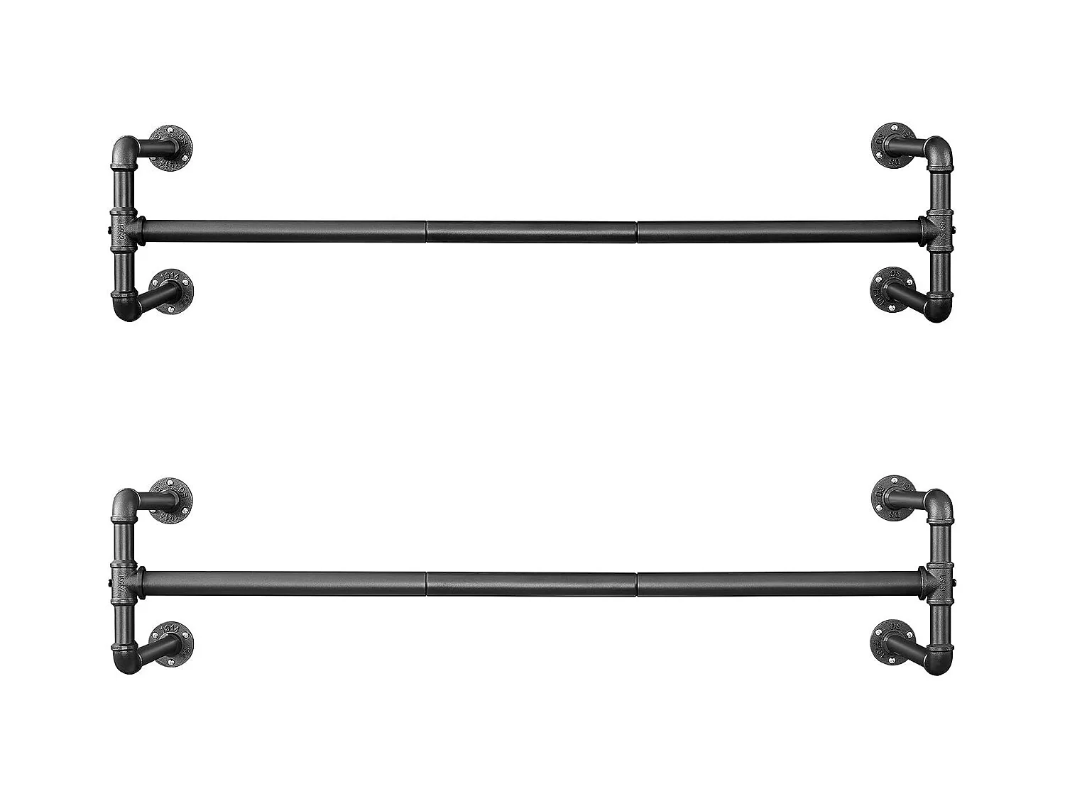 Parya Home - Garderoberekken - Wandmontage - Kapstok - Set van 2 - Zwart