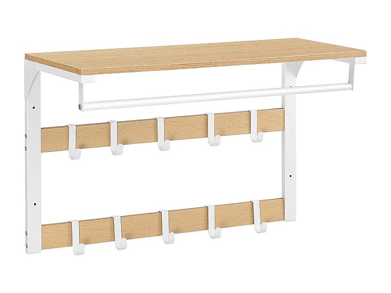 Parya Home Wandkapstok Opbergruimte –Halorganizer met kleerhanger, ruimtebesparend, 30 x 65 x 42 cm,