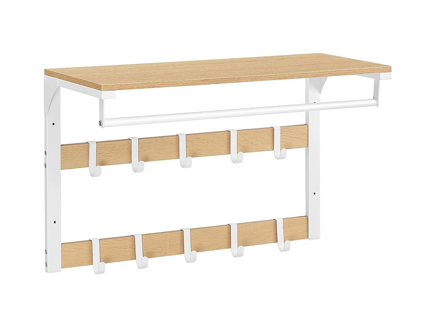 Parya Home Wandkapstok Opbergruimte –Halorganizer met kleerhanger, ruimtebesparend, 30 x 65 x 42 cm,