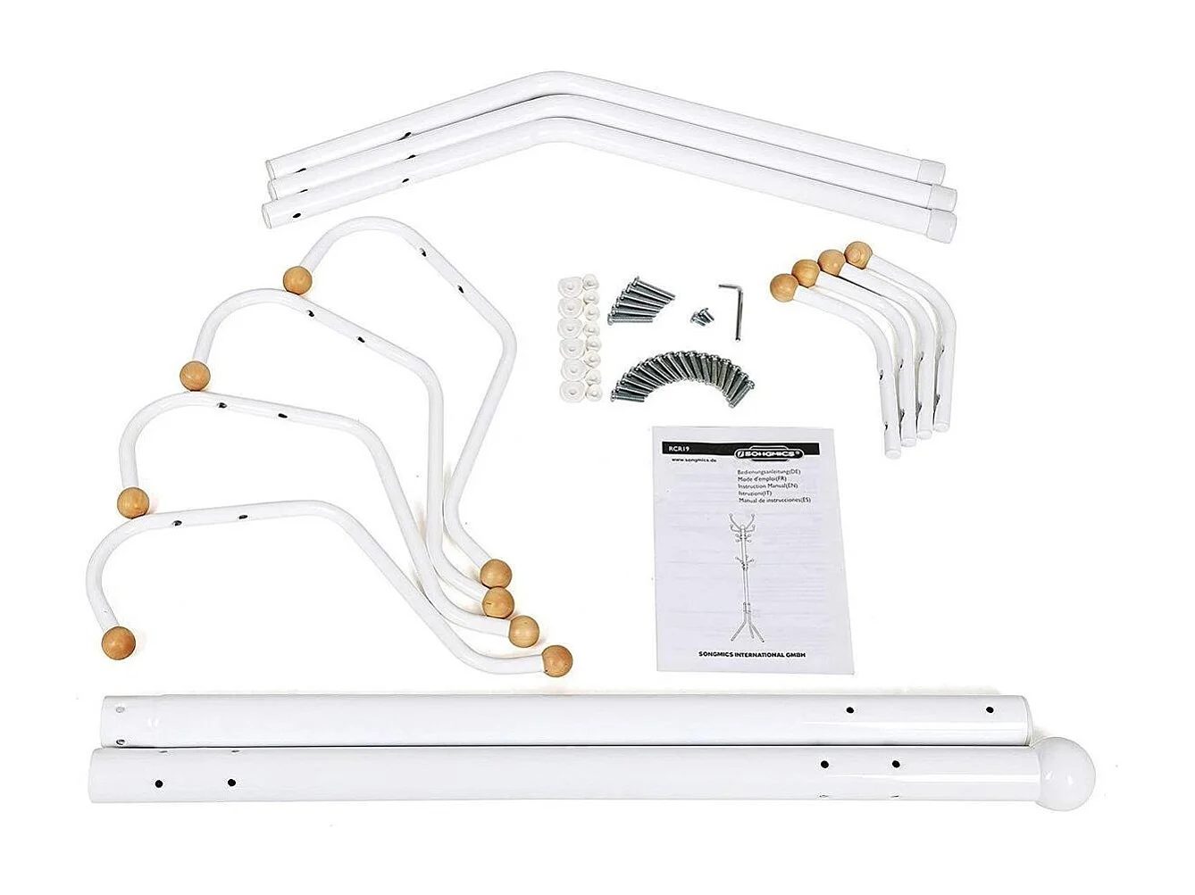 Staande Kapstok met 12 Haken - Metaal/ Beuken - Zwart