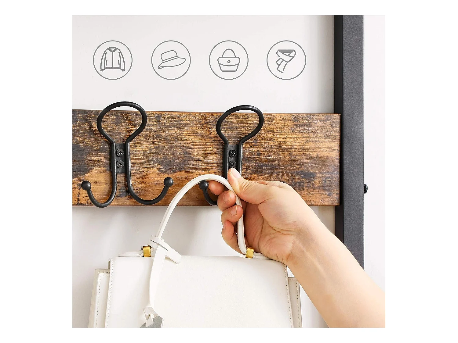 Parya Home - Kapstok - 10 Haken - Incl. Schoenenrek - Donkerbruin