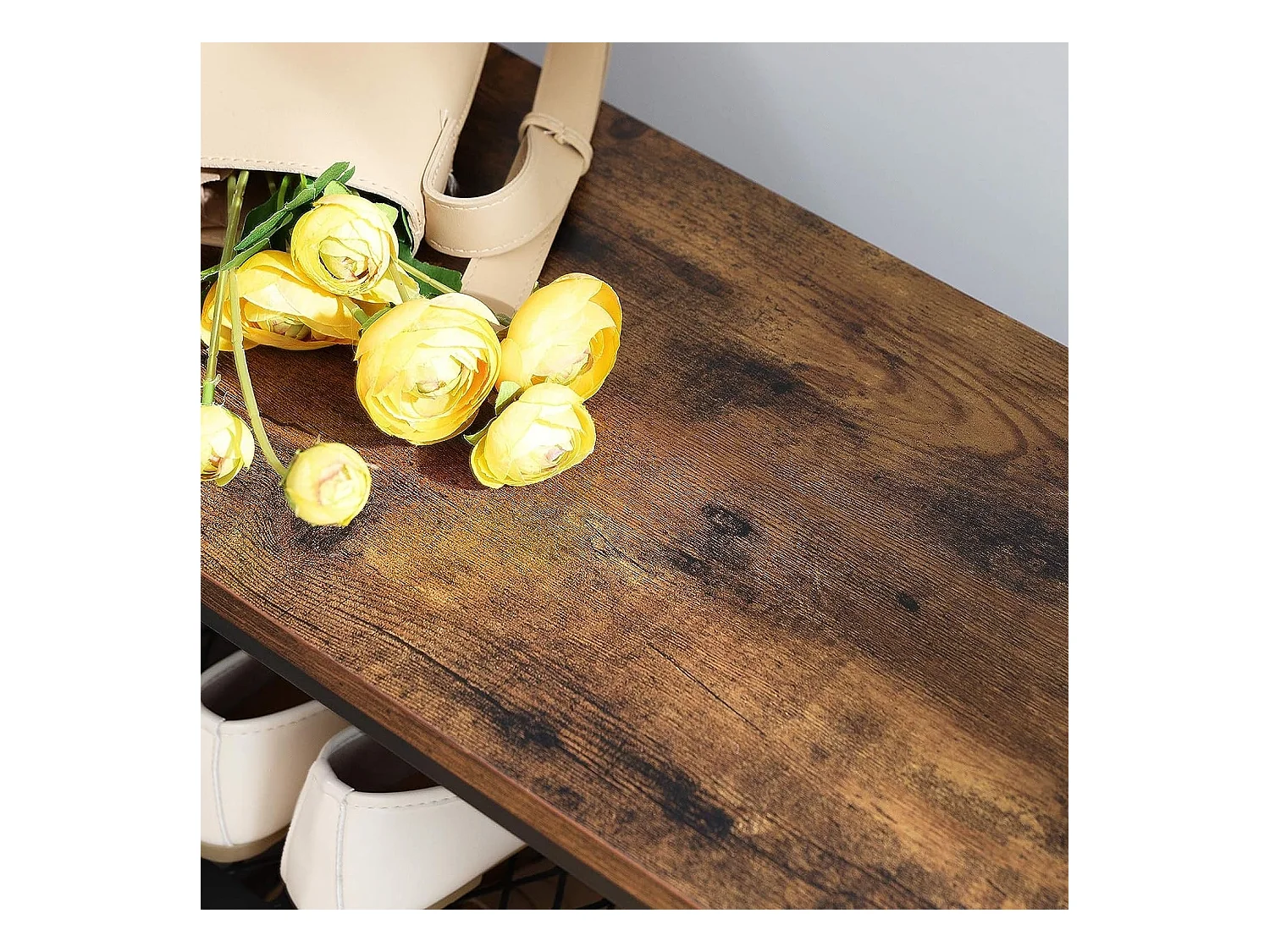 Parya Home - Kapstok - 10 Haken - Incl. Schoenenrek - Donkerbruin