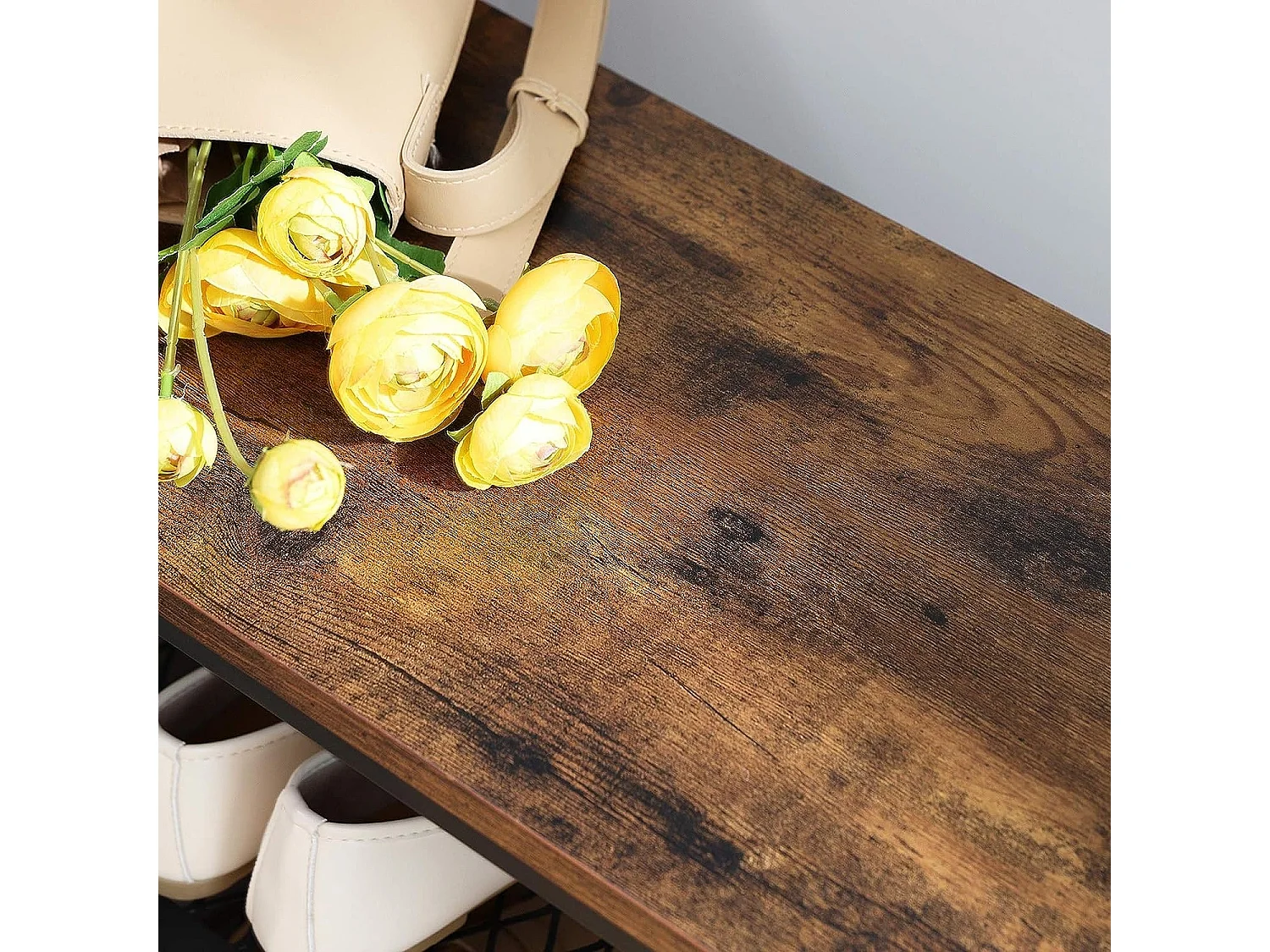 Parya Home - Kapstok - 10 Haken - Incl. Schoenenrek - Donkerbruin