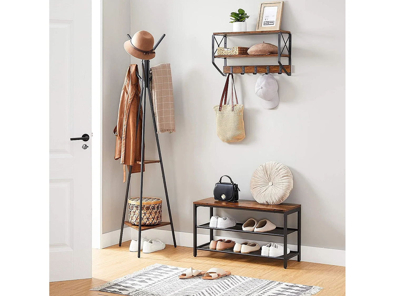 Bobbel Home - Garderobestandaard - Vintage - Bruin