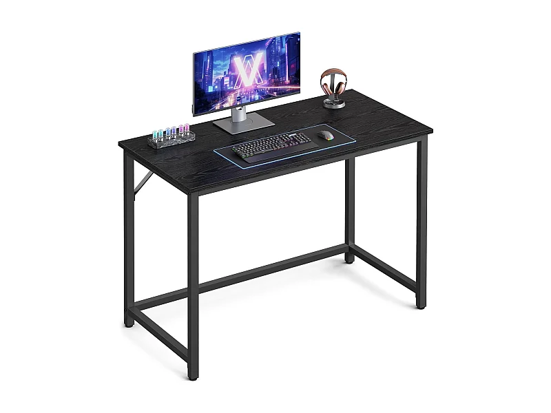 Parya Home Compact Bureau – Modern computerbureau met metalen frame, 50 x 100 x 76 cm, zwart