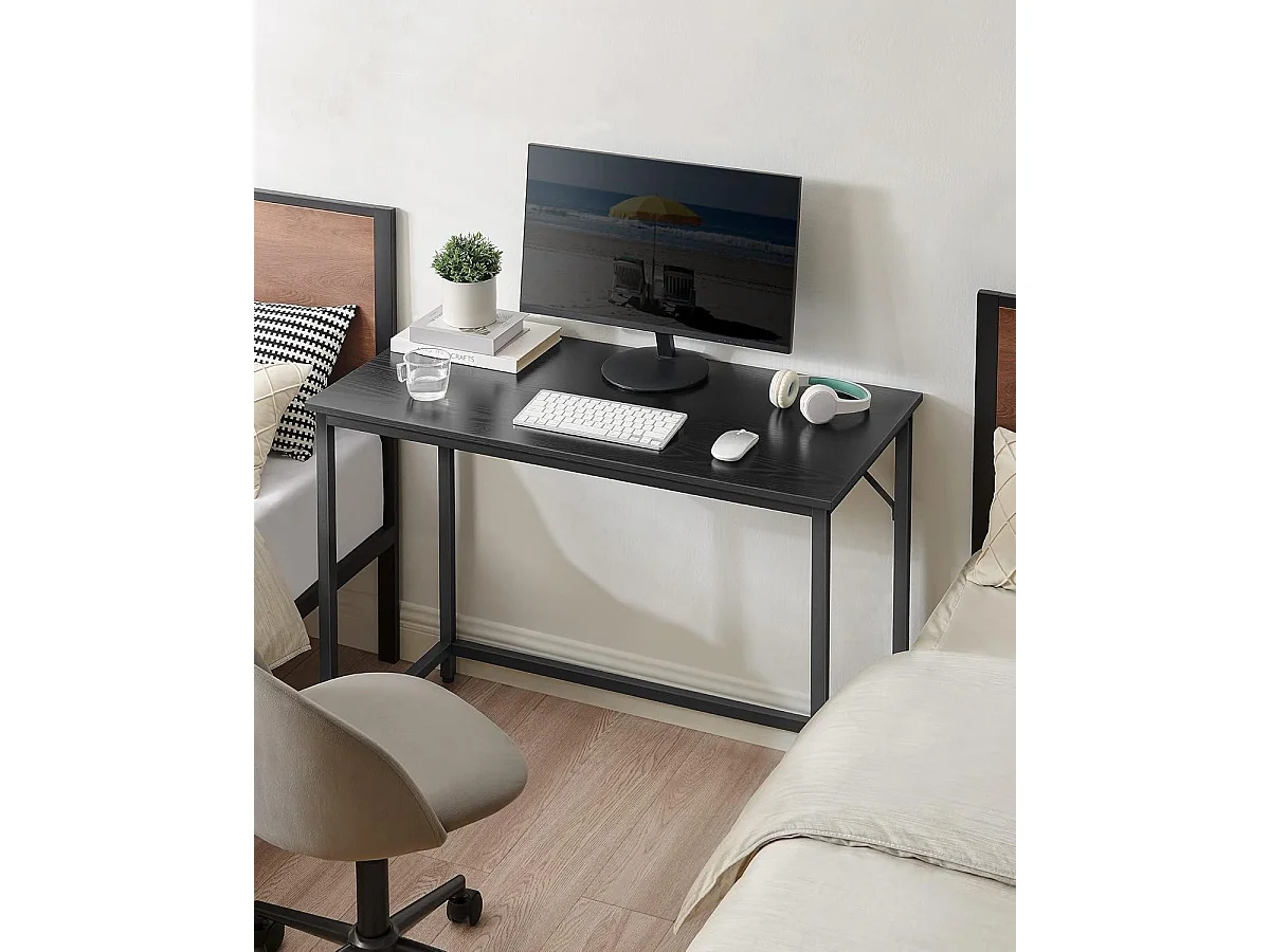 Parya Home Compact Bureau – Modern computerbureau met metalen frame, 50 x 100 x 76 cm, zwart