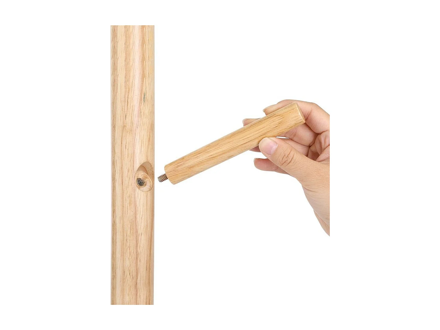 Parya Home Massief Houten Kapstok – Boomvormig kledingrek met 8 haken en 3 verstelbare hoogtes, hout