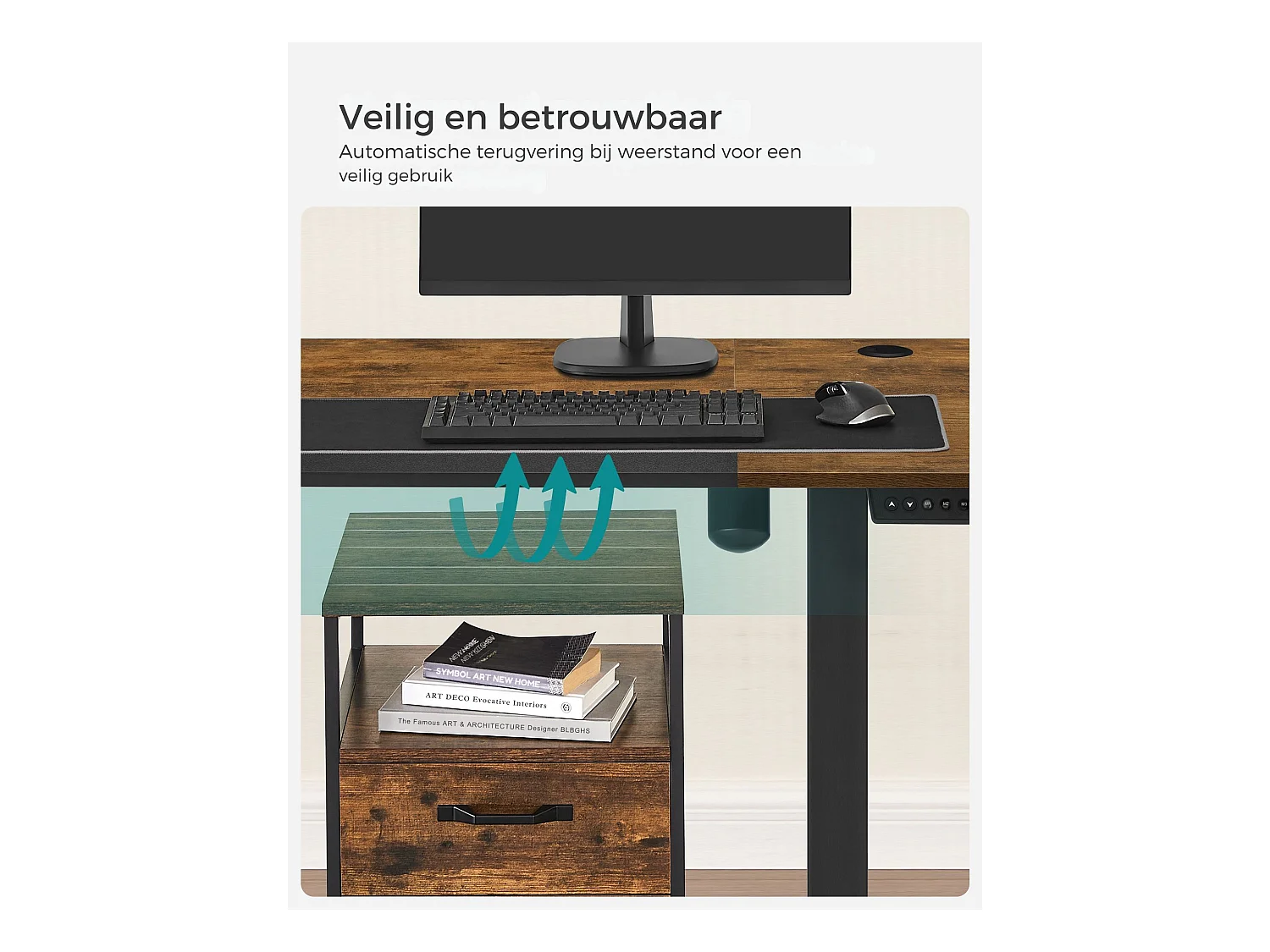 Parya Home Elektrisch Verstelbaar Bureau 120 x 60 cm – Hoogte Verstelbaar met Geheugenfunctie