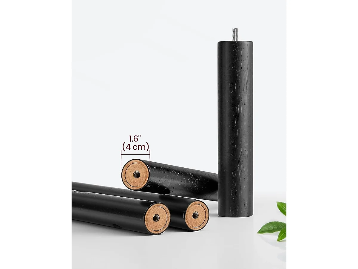 Massiver Holz Garderobenständer Parya Home in Baumform mit 8 Haken und Gummiholzgestell schwarz