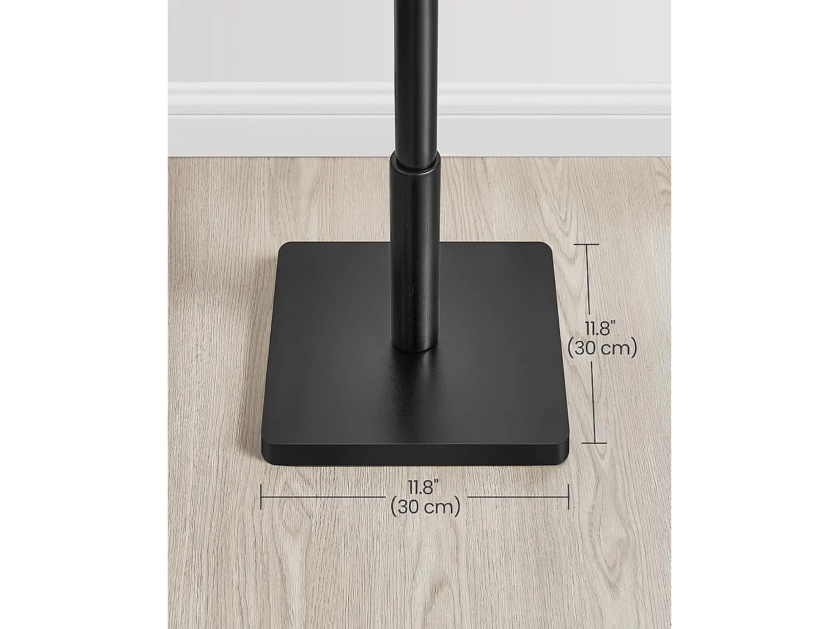 Massiver Holz Garderobenständer Parya Home in Baumform mit 8 Haken und Gummiholzgestell schwarz