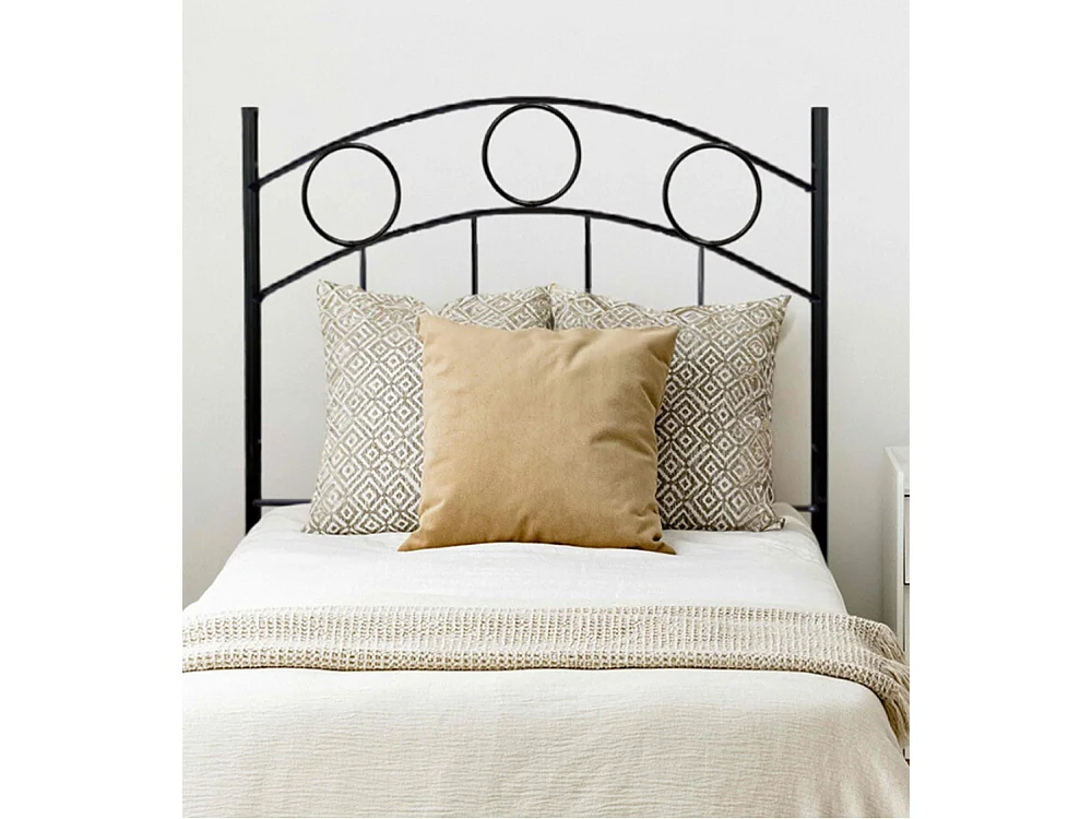 Cabecero de cama juvenil de 120x96x4 cm de forja hierro de diseño cásico en negro Yorker