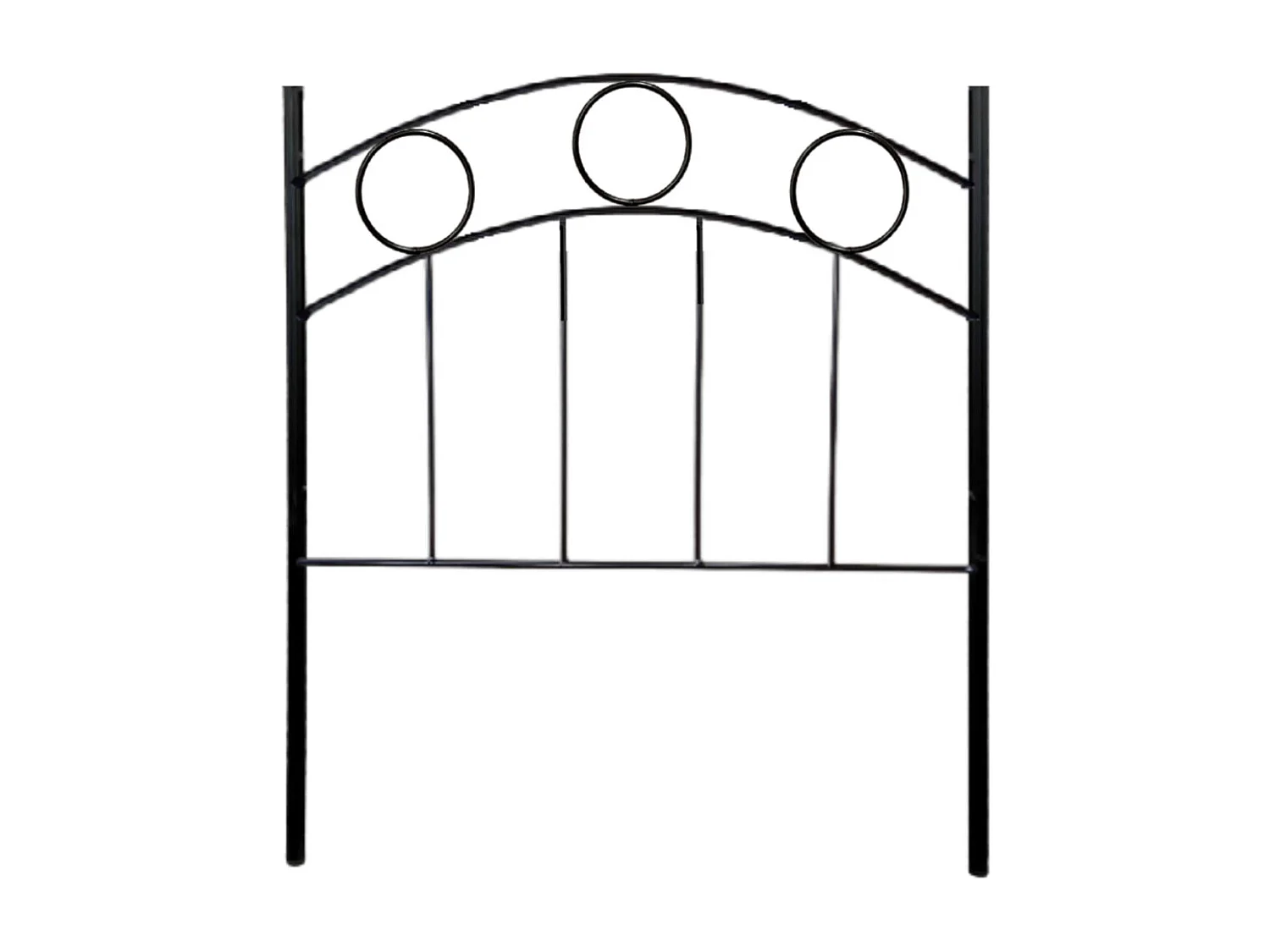 Cabecero de cama juvenil de 120x96x4 cm de forja hierro de diseño cásico en negro Yorker