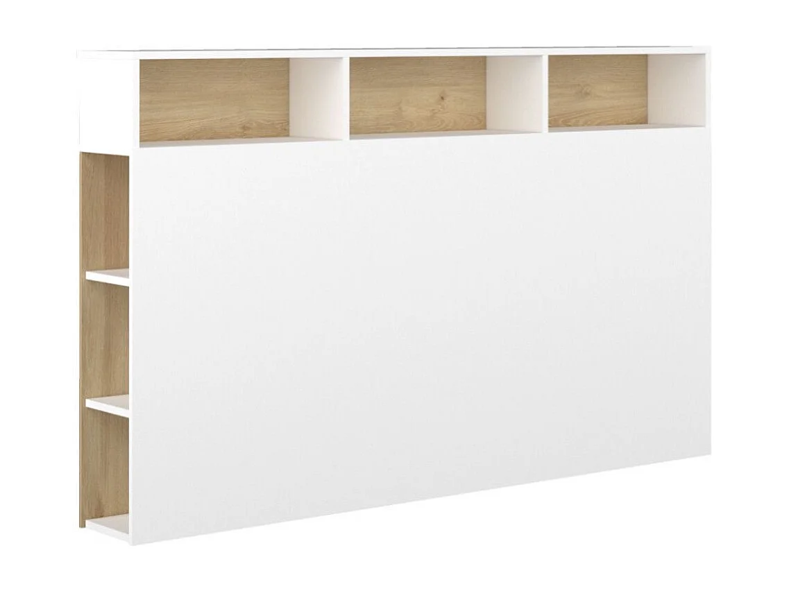 Cabecero de cama de 100x162x23 cm con 9 espacios de almacenaje en color blanco Onix