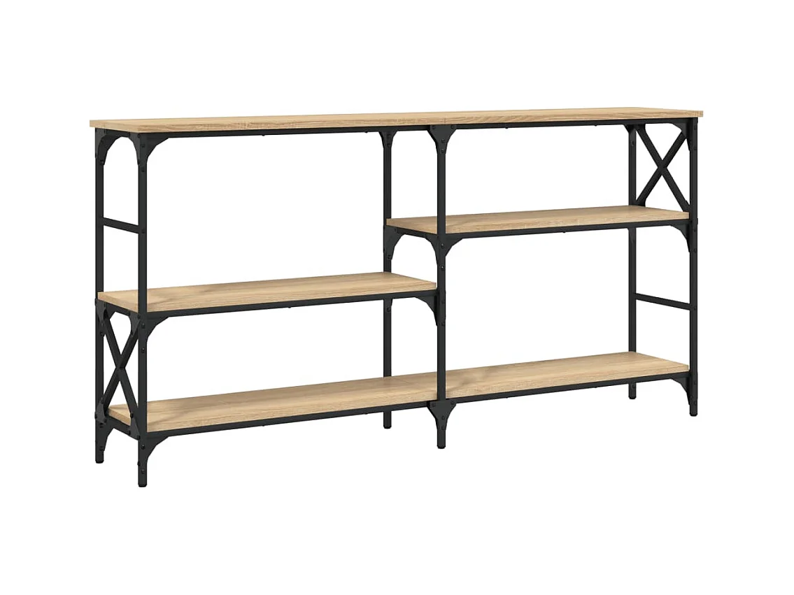 Table console avec étagères beige 150 x 29 x 76.5 cm DEC031932