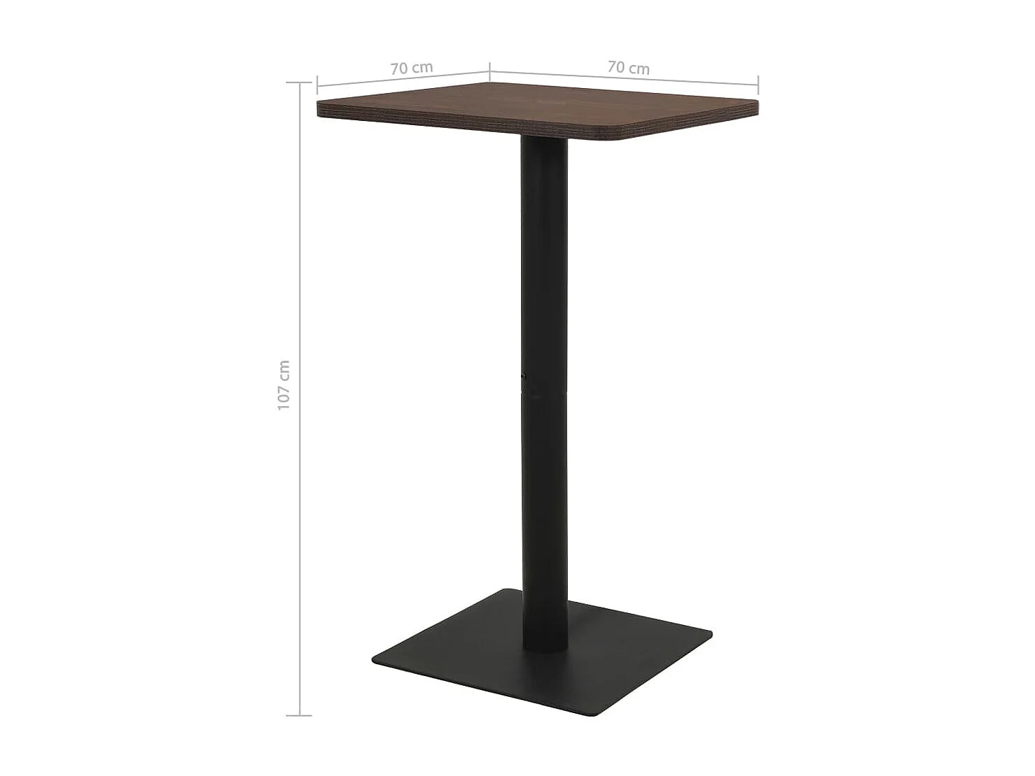Table d'appoint auxiliaire table marron 70 x 70 x 107 cm DEC036547