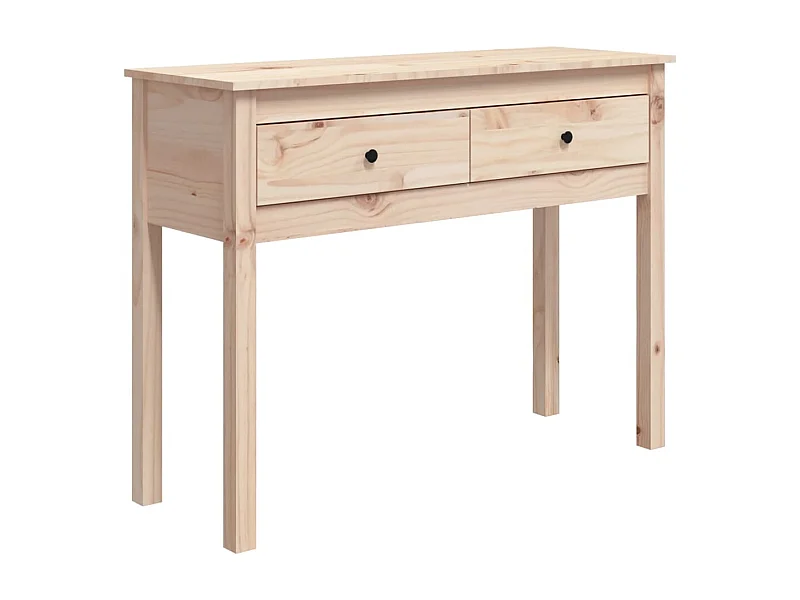 Table console avec deux bois marron 100 x 35 x 75 cm DEC031495