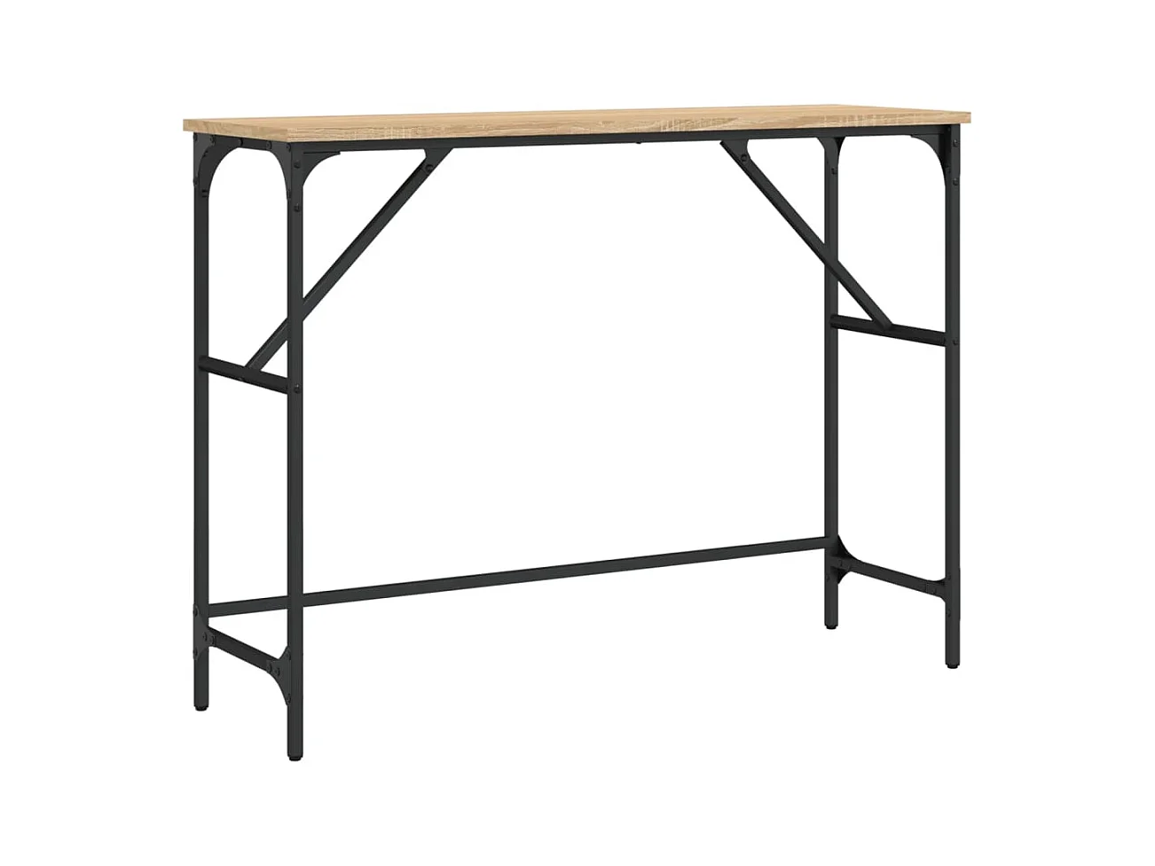Table console style industriel métal marron 100 x 32 x 75 cm DEC031907