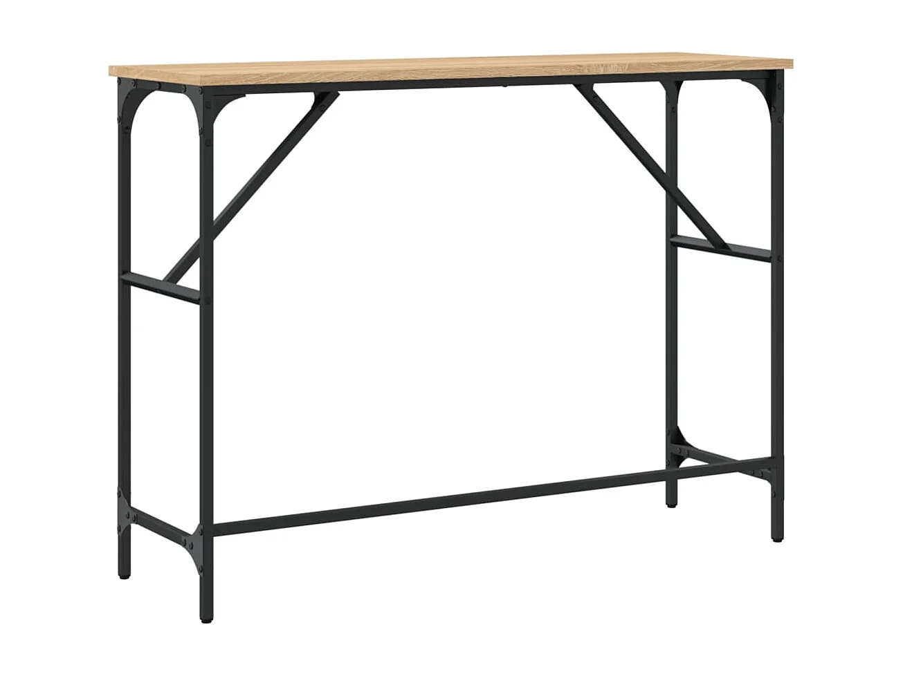 Table console style industriel métal marron 100 x 32 x 75 cm DEC031907