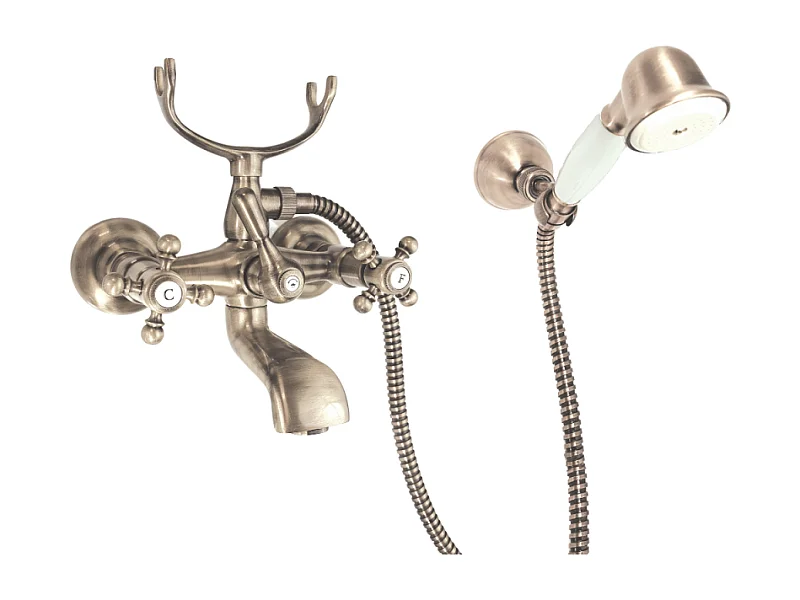 Mélangeur BAIN douche flexible + douchette + support  PAINI Tiffany Gris Acier