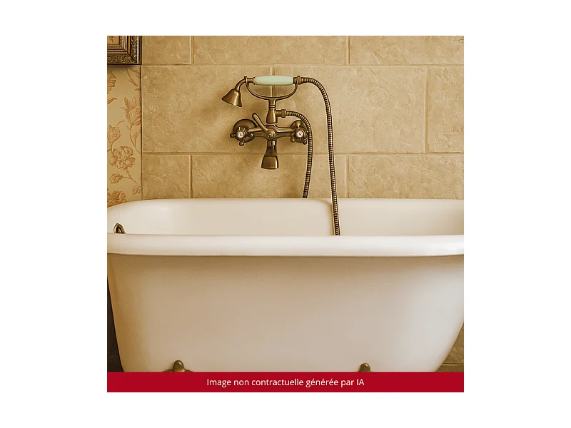 Mélangeur BAIN douche flexible + douchette + support  PAINI Tiffany Gris Acier