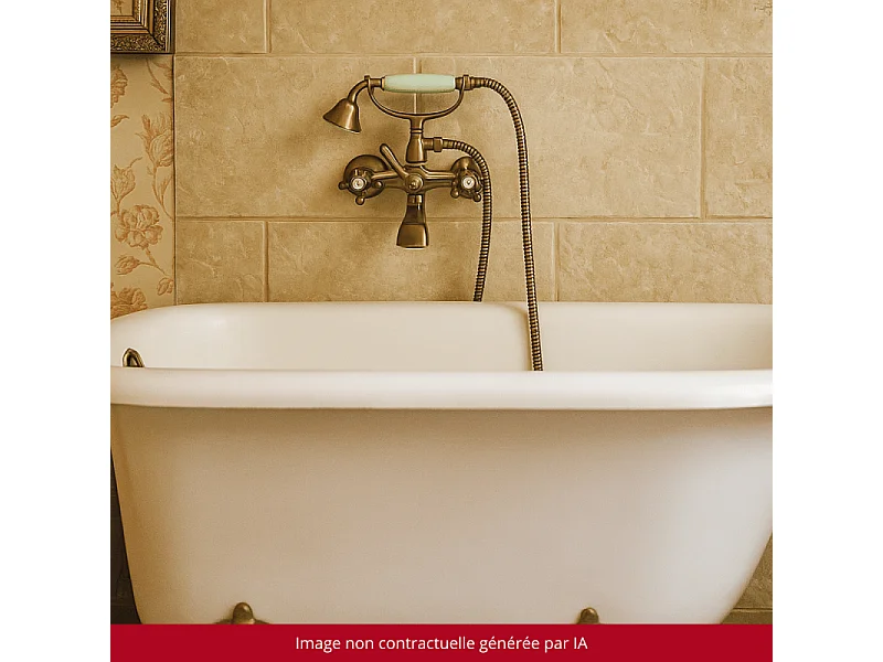 Mélangeur BAIN douche flexible + douchette + support  PAINI Tiffany Gris Acier