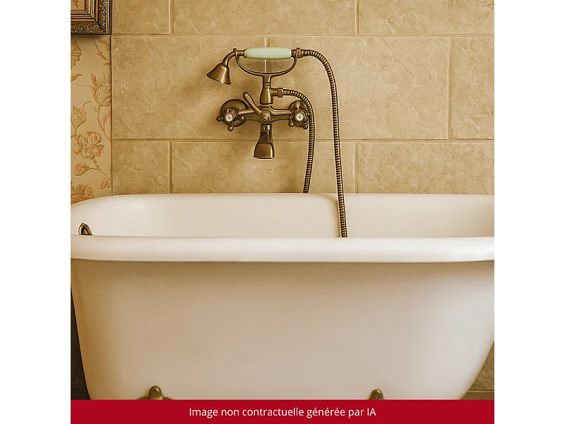 Mélangeur BAIN douche flexible + douchette + support  PAINI Tiffany Gris Acier