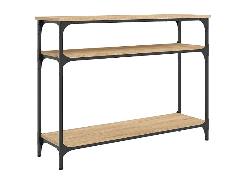 Table console avec étagères métal beige 100 x 29 x 75 cm DEC031903