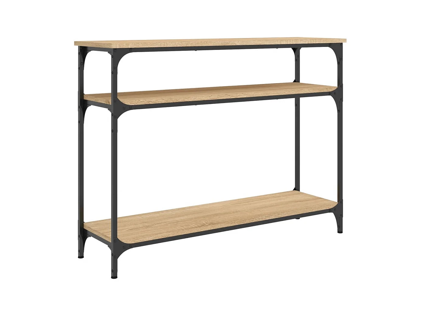 Table console avec étagères métal beige 100 x 29 x 75 cm DEC031903