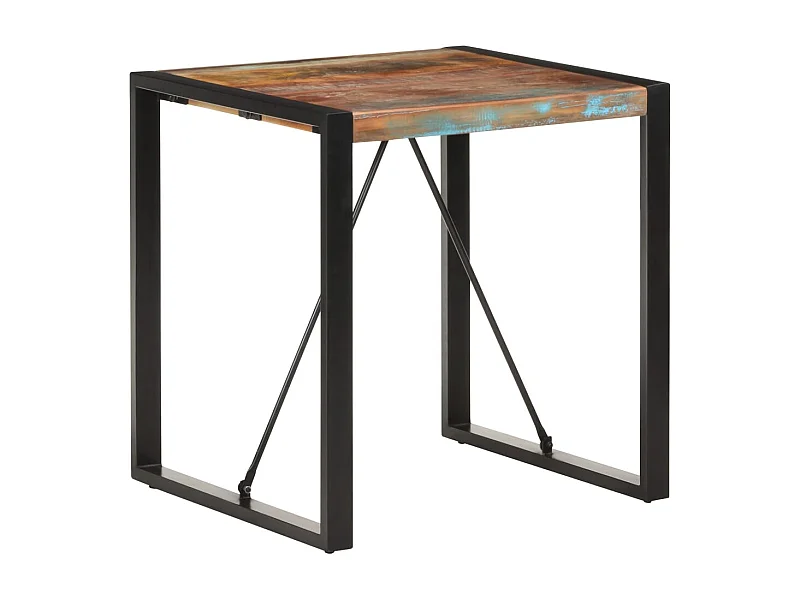 Table d'appoint design industriel marron 70 x 70 x 75 cm DEC036752