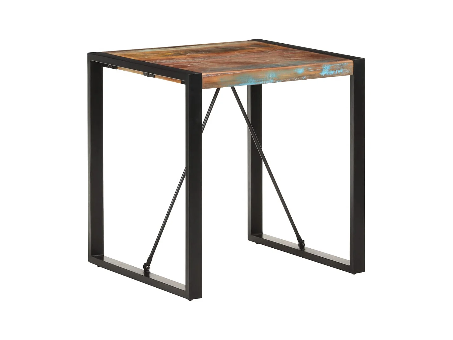 Table d'appoint design industriel marron 70 x 70 x 75 cm DEC036752