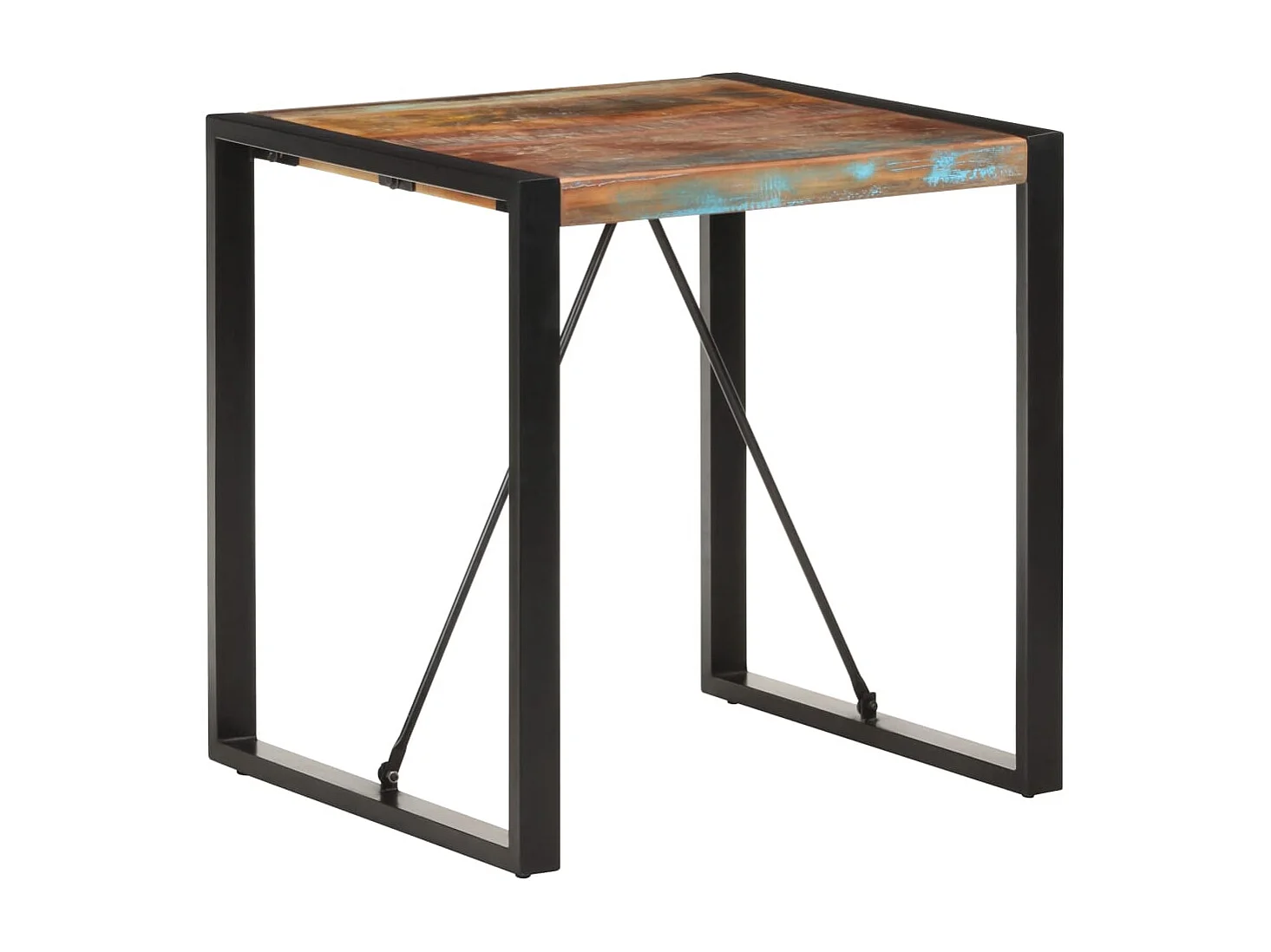 Table d'appoint design industriel marron 70 x 70 x 75 cm DEC036752