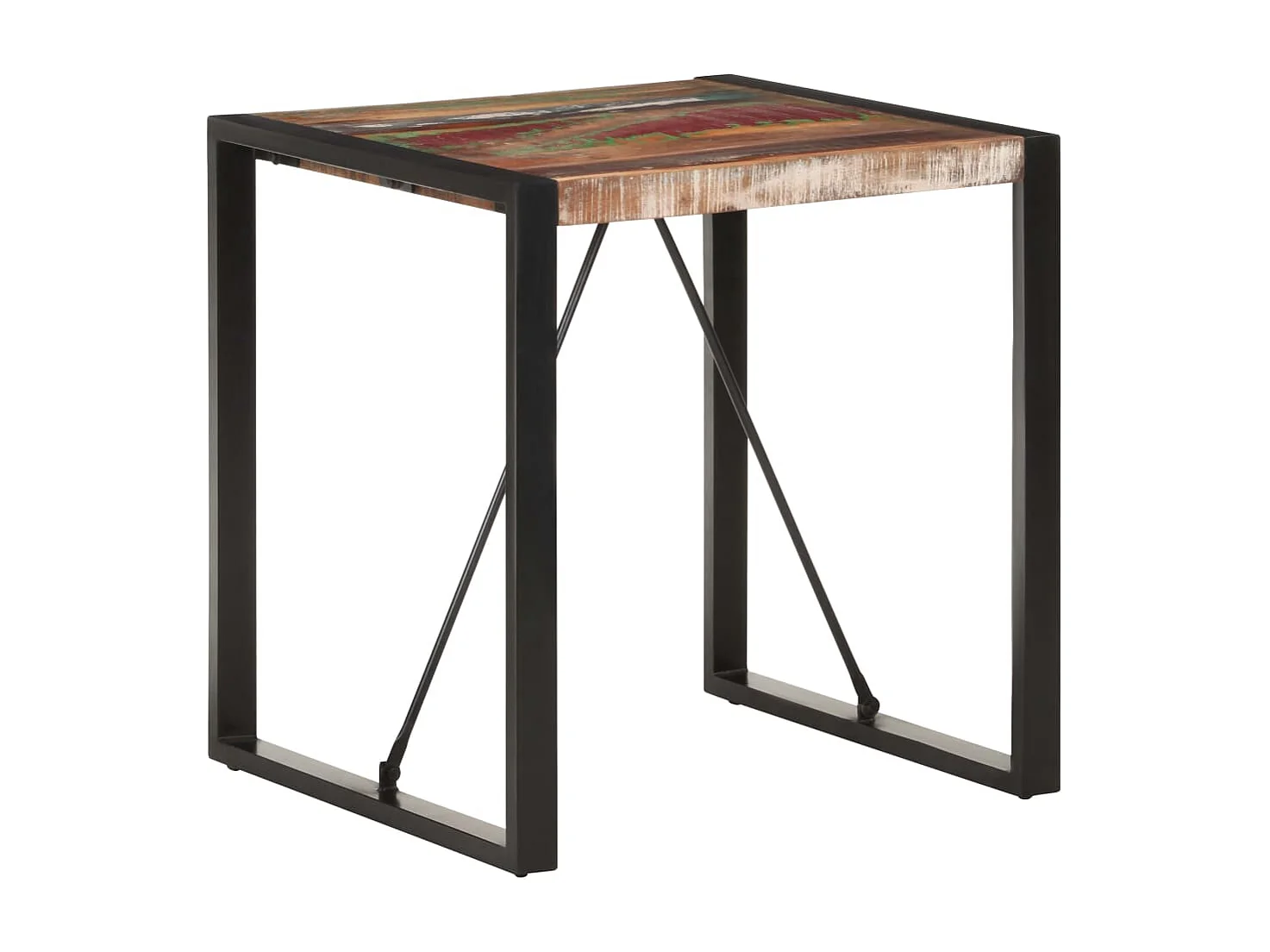 Table d'appoint design industriel marron 70 x 70 x 75 cm DEC036752