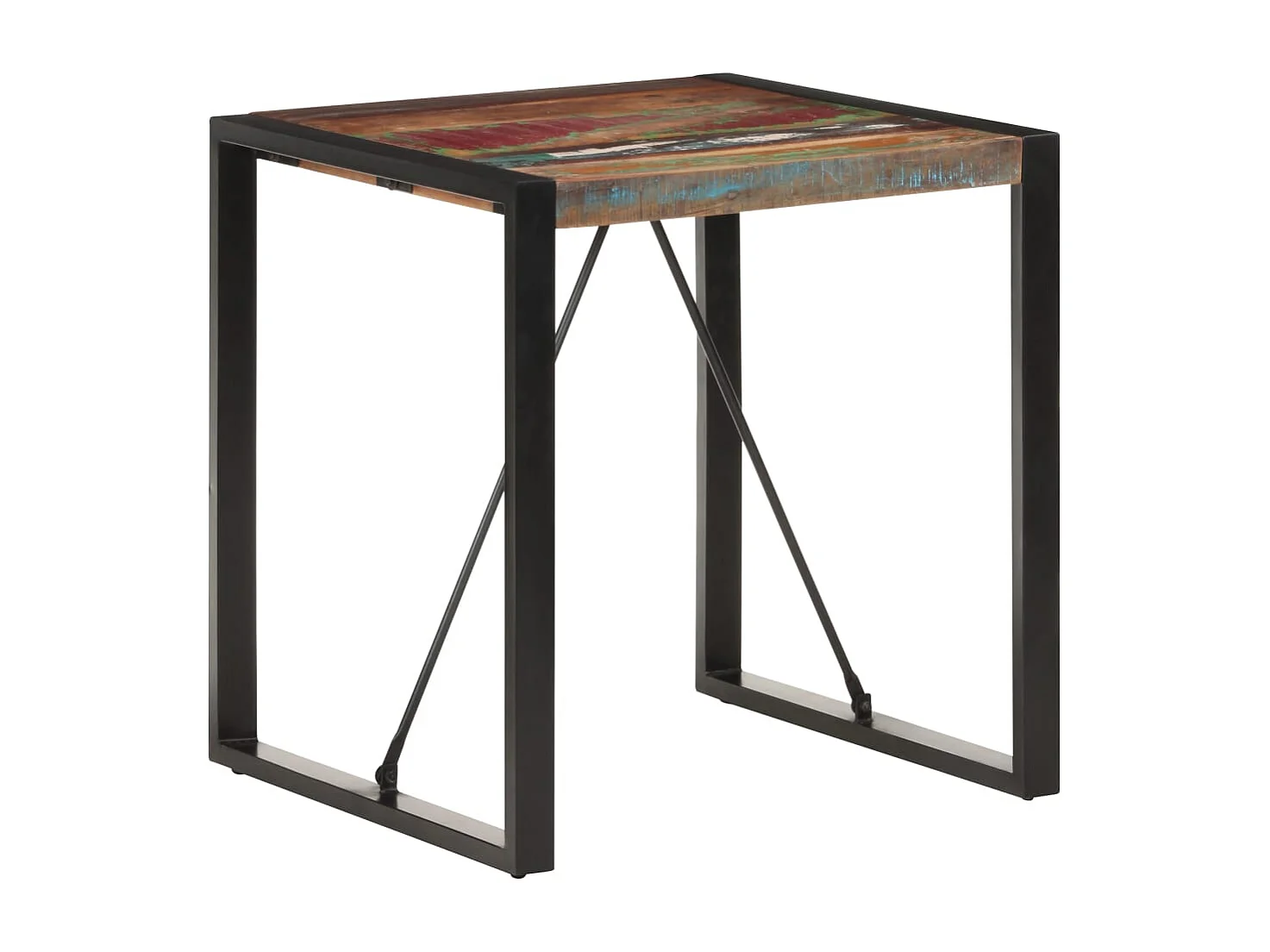 Table d'appoint design industriel marron 70 x 70 x 75 cm DEC036752
