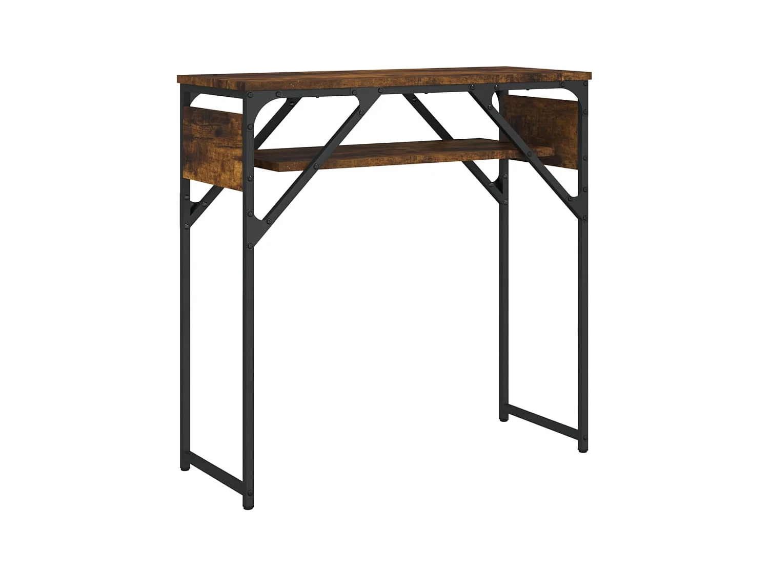 Table console avec étagère métal marron 75 x 30 x 75 cm DEC031641