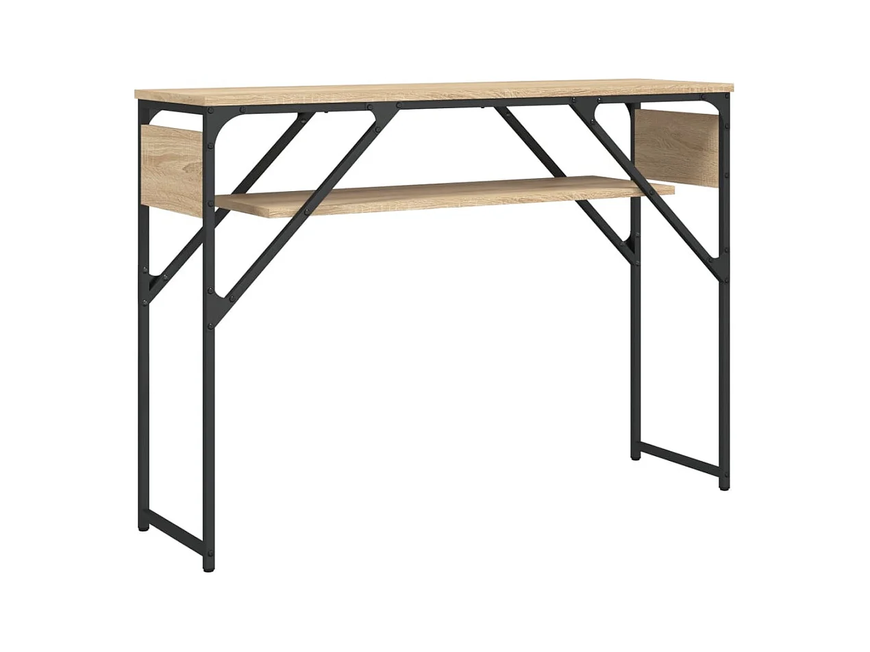 Table console avec étagère métal beige 105 x 30 x 75 cm DEC031647