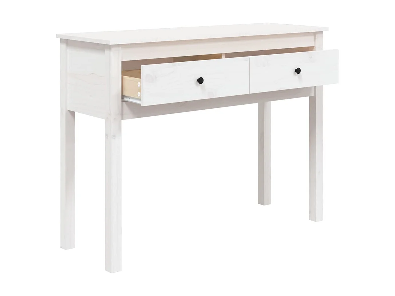 Table console avec tiroirs bois blanche 100 x 35 x 75 cm DEC031677
