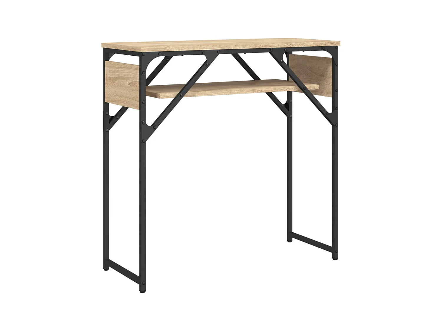 Table console avec étagère métal beige 75 x 30 x 75 cm DEC031648