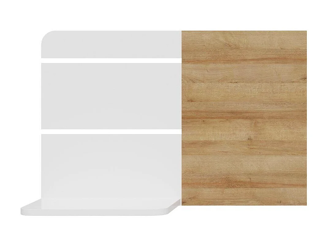 Cabecero de cama de 63x256,2x43,2 cm con estante integrado en color blanco y beige Leny