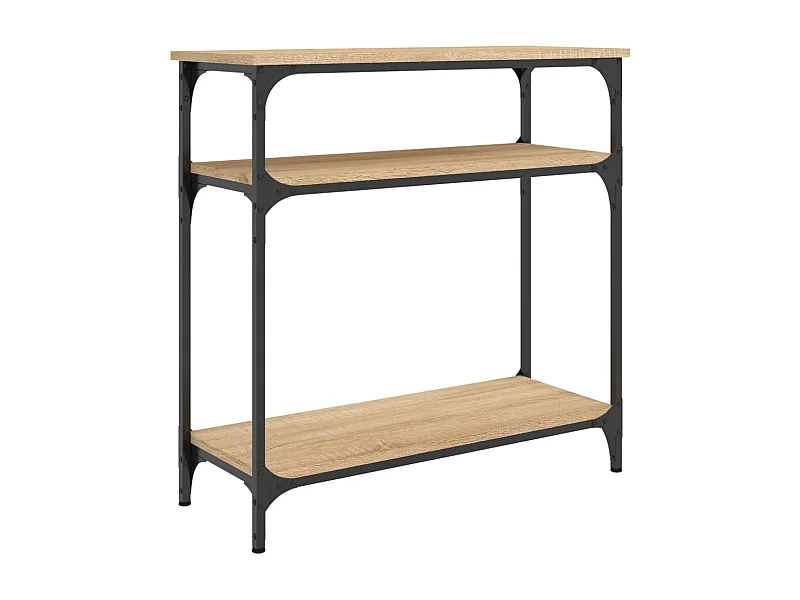 Table console avec étagères métal beige 75 x 29 x 75 cm DEC031950