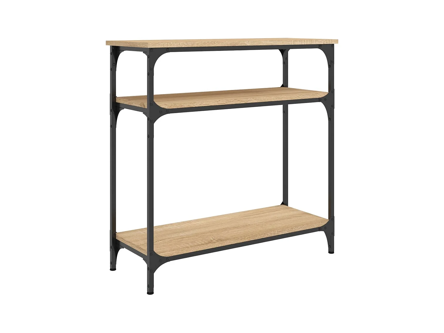 Table console avec étagères métal beige 75 x 29 x 75 cm DEC031950