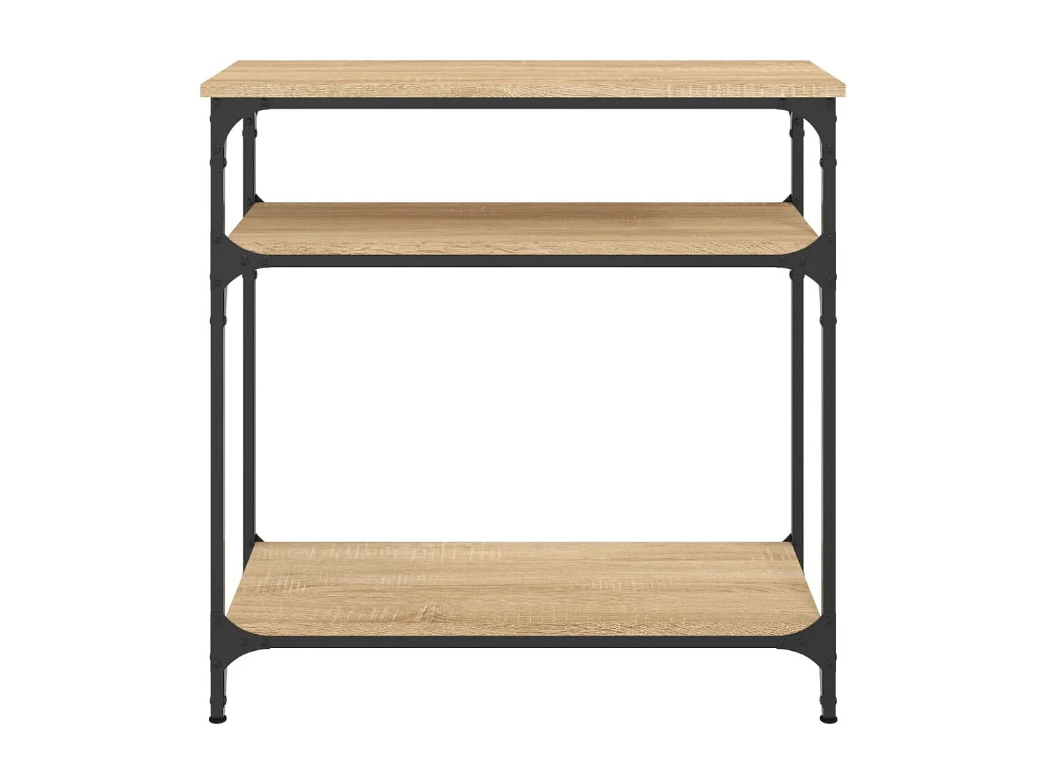 Table console avec étagères métal beige 75 x 29 x 75 cm DEC031950