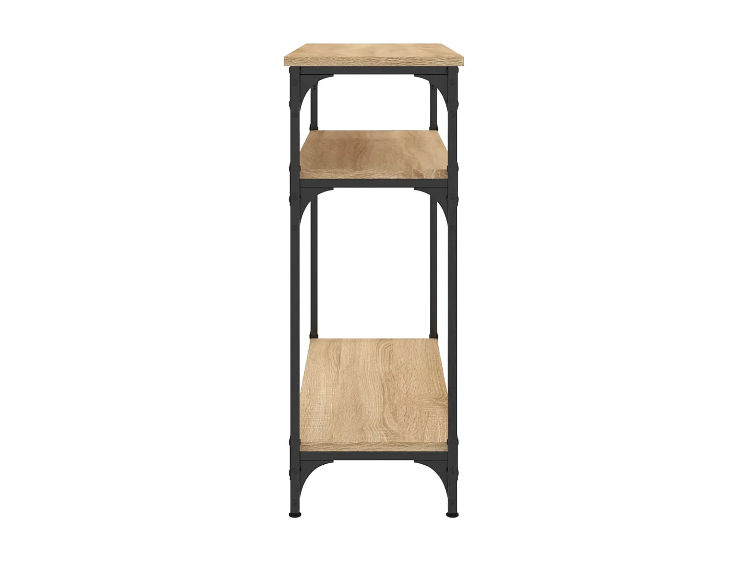 Table console avec étagères métal beige 75 x 29 x 75 cm DEC031950