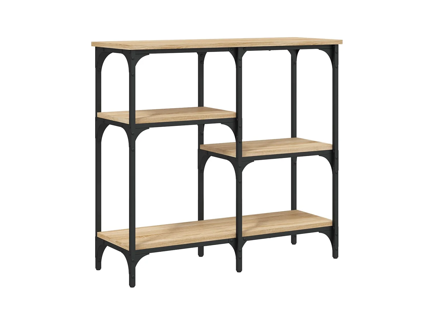 Table console avec étagères métal beige 80 x 29 x 75 cm DEC031962