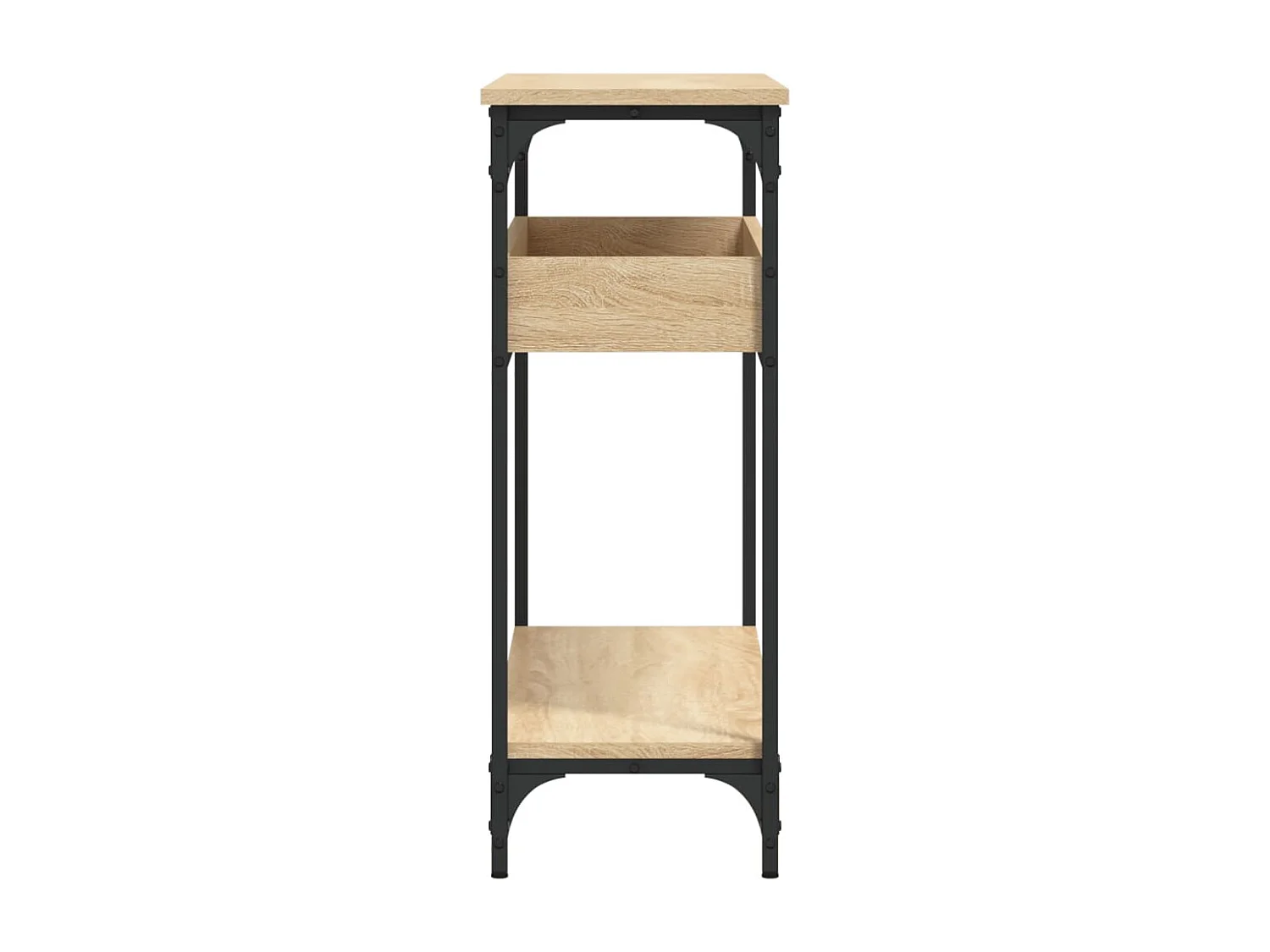 Table console avec étagère métal beige 100 x 29 x 75 cm DEC031646