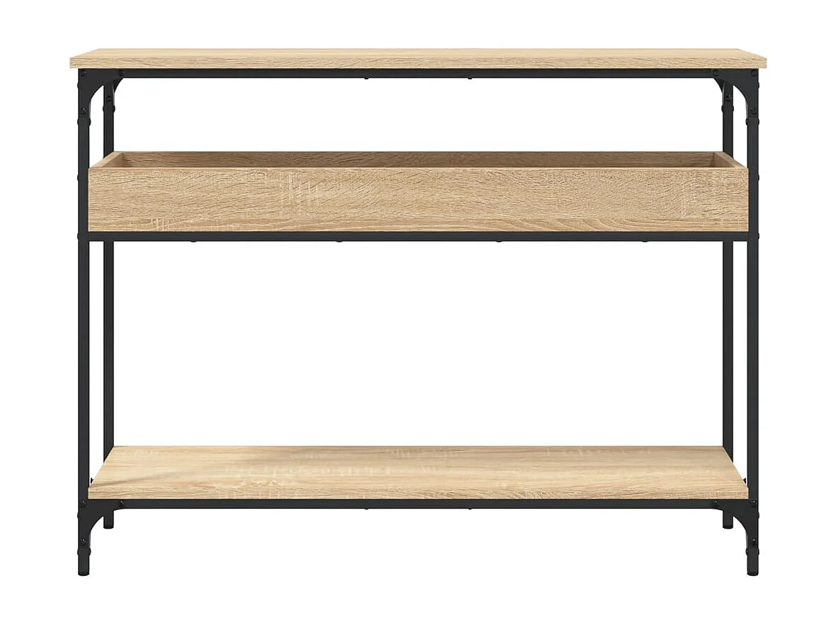 Table console avec étagère métal beige 100 x 29 x 75 cm DEC031646