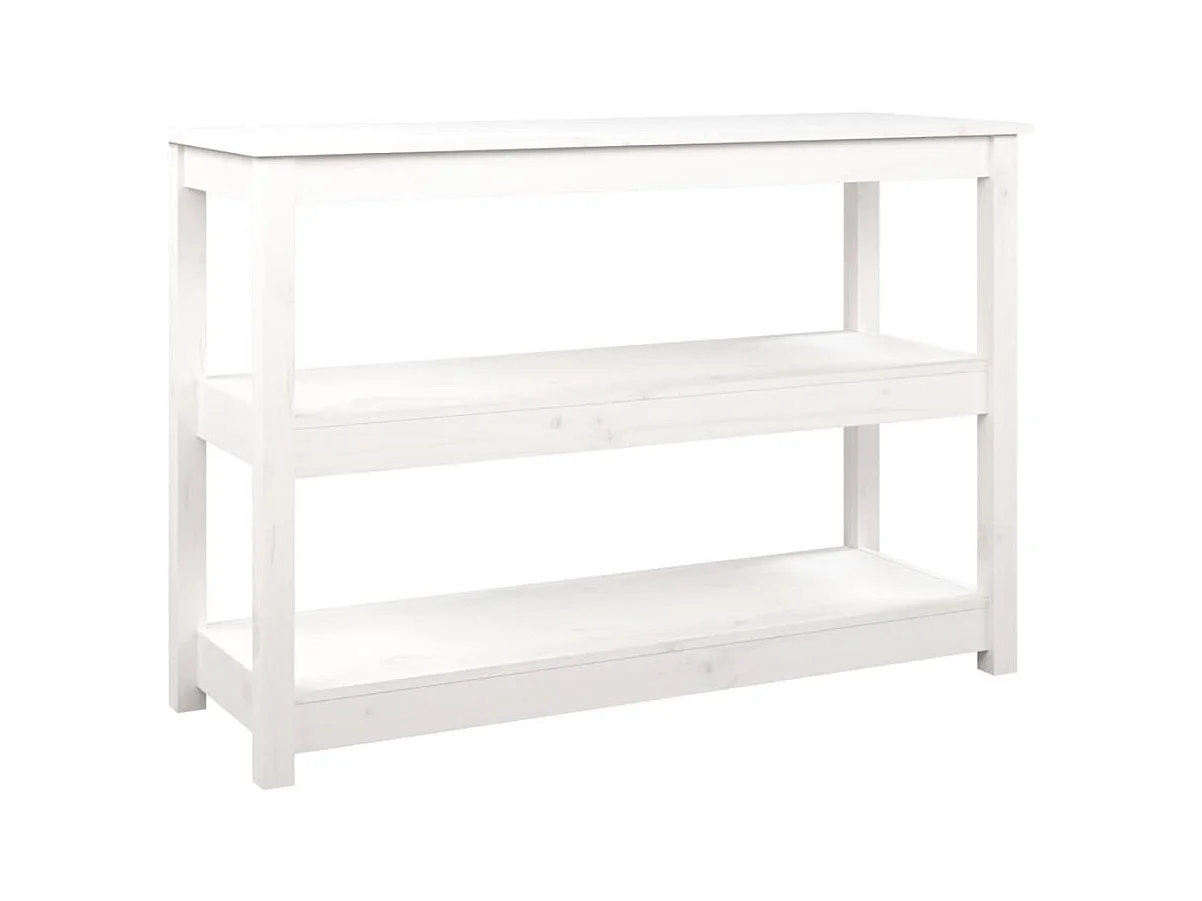 Table console meuble d'appoint bois blanche 110 x 40 x 74 cm DEC031692