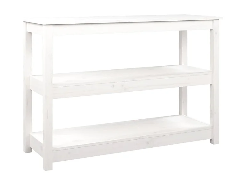Table console meuble d'appoint bois blanche 110 x 40 x 74 cm DEC031692